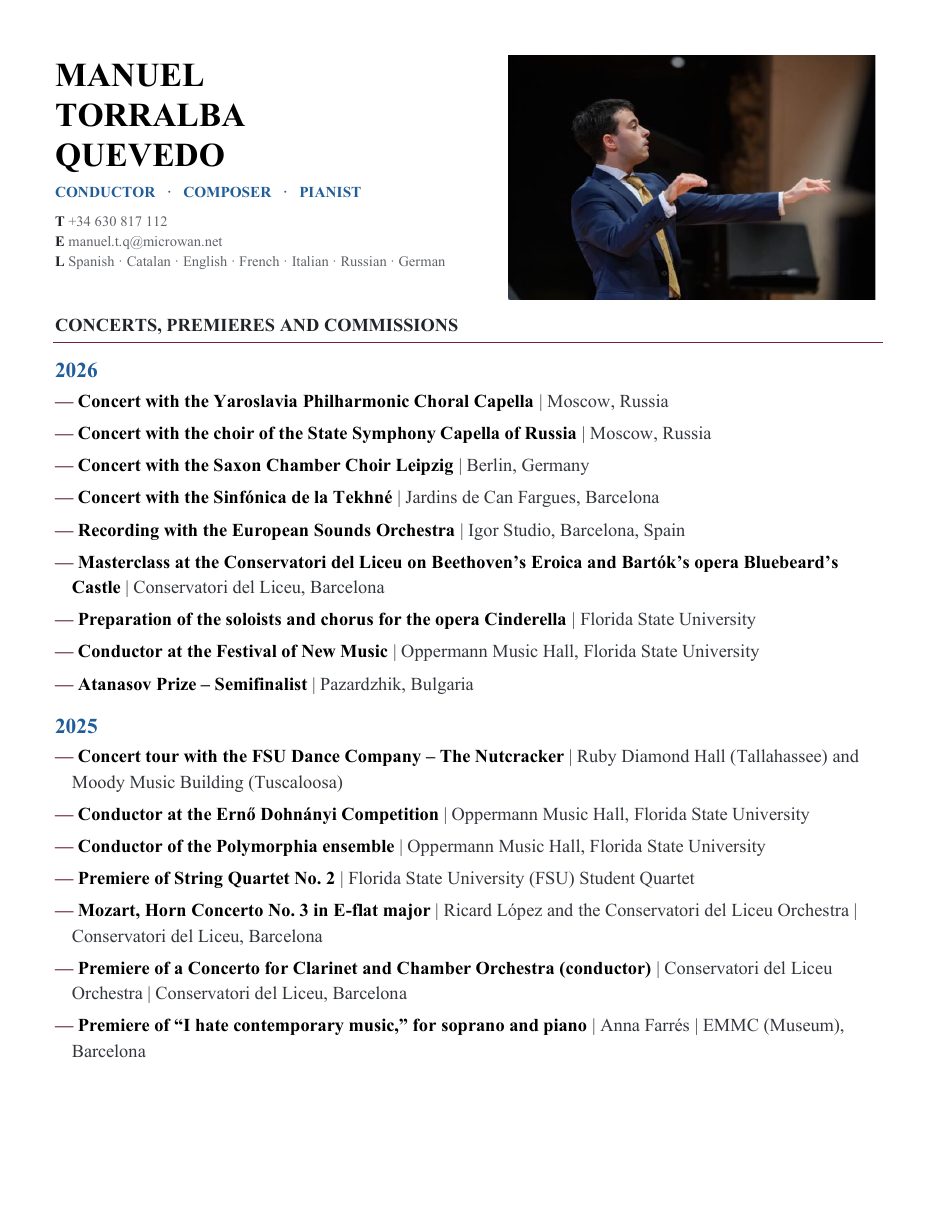 Curriculum vitae, page 1 of 4